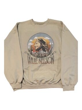Willie Nelson "In the Sky" Sand Thrifted Sweatshirt